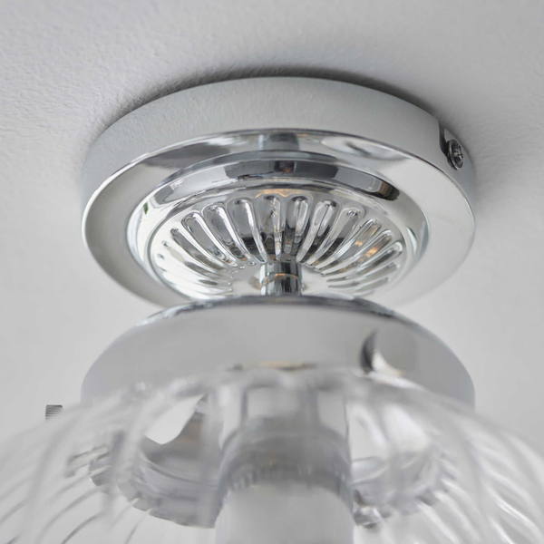 Łazienkowa lampa sufitowa Chestona 96489 Endon szklana IP44 przezroczysty chrom