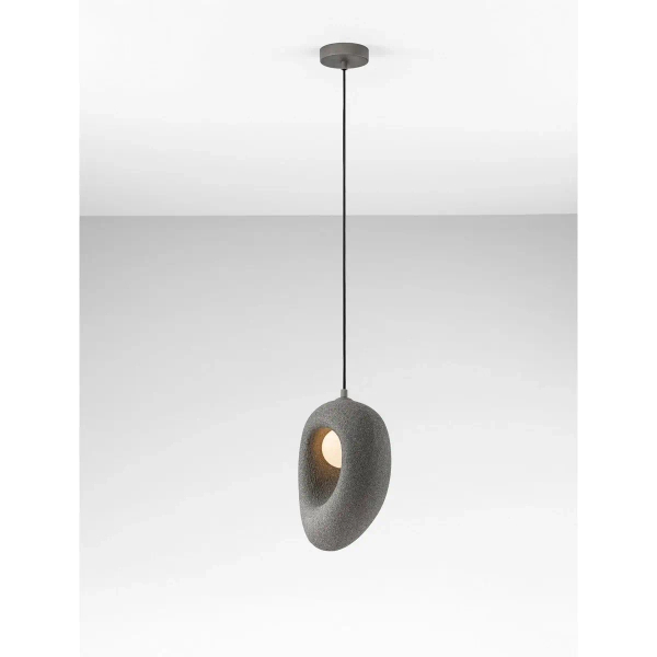 Owalna wisząca lampa LONTIZA LE45335 nad wyspę do jadalni szara