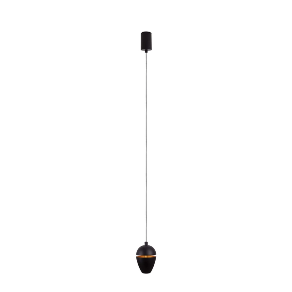 Wisząca lampa loftowa Cometshine P0471 LED 8W 3000K do holu czarna złota