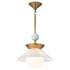 Modernistyczna lampa wisząca Saucer QN-SAUCER-1P-M-AB-OPAL szklana mosiądz