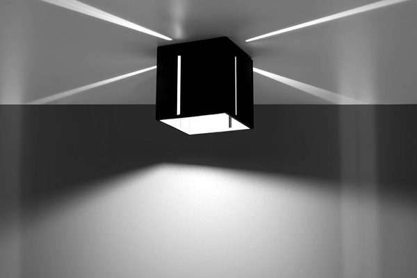 Plafon LAMPA sufitowa SL.0400 metalowa OPRAWA kwadratowa kostka cube czarna