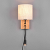Kinkiet abażurowy ELDRA DL236212879 LED 3,1W 3000K drewniany czarny beżowy