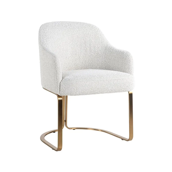 Luksusowe krzesło Hadley S4492 WHITE BOUCLÉ Richmond Interiors aksamitne biały złoty