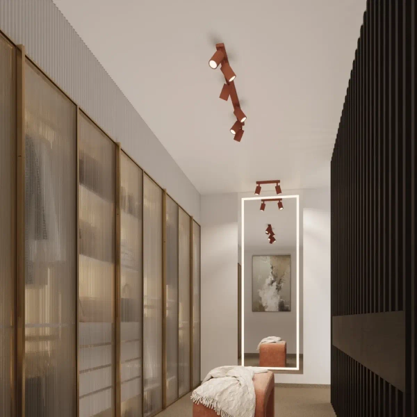 Regulowany plafon do kuchni KARBON SL.1640 ryflowany terakota