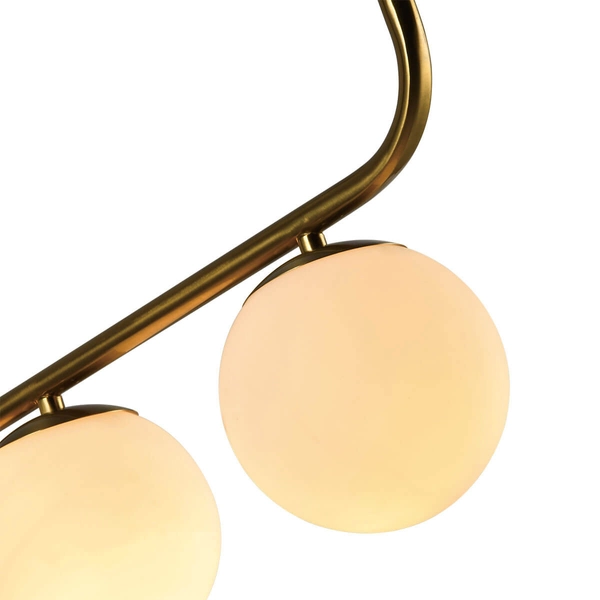 Wisząca lampa Alisa LP-005/3L GD Light Prestige kule szkło metal biały złoty