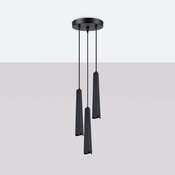 Lampa zwisająca kaskada Prysm SL.1401 Sollux tuby kuchenna czarna