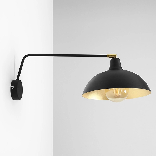 Industrialna lampa ścienna Espace 1036C1 metalowy kinkiet regulowany czarny