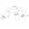 Lampa regulowana nasufitowa RITMO 09942/13/02 metalowa tuby czarne złote