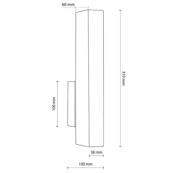 Podłużna lampa ścienna Teo 6613 LED 3W 3000K drewniana czarna