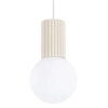 Wisząca lampa minimalistyczna HALO SL.1719 ryflowana kula beżowa