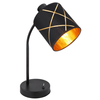 Lampa biurkowa Glamour okrągła 15431-1T Globo z włącznikiem czarna złota