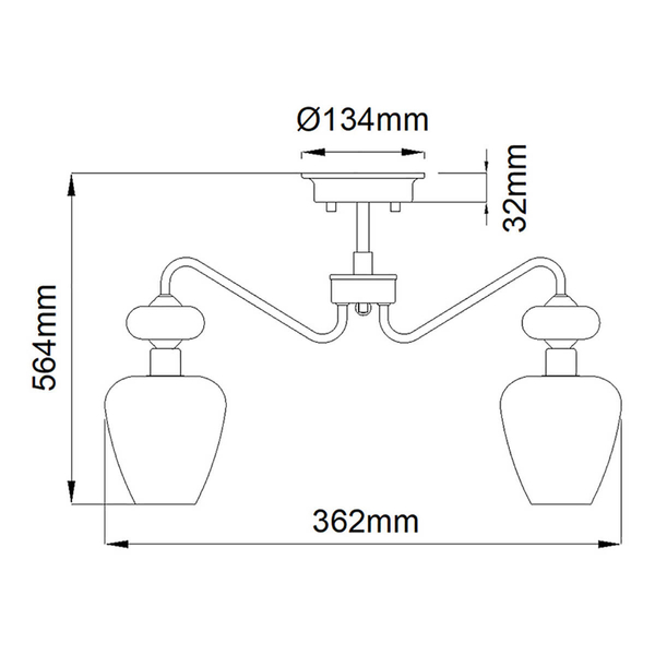 Sufitowa lampa szklana Armand  DL-ARMAND-SF3-AB Elstead do kuchni złota czarna