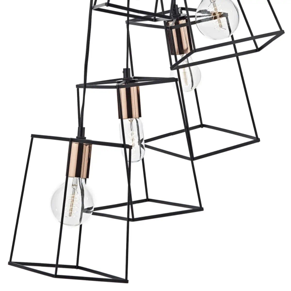 Industrialna wisząca lampa Tower TOW0622 metalowa do salonu czarny