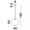 Kulista lampa wisząca MARC LE42718 szklana kula biała czarna