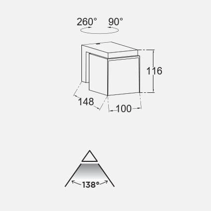 Lampa elewacyjna kostka CUBA 5193814118 Lutec IP54 LED 12,2W 4000K szary