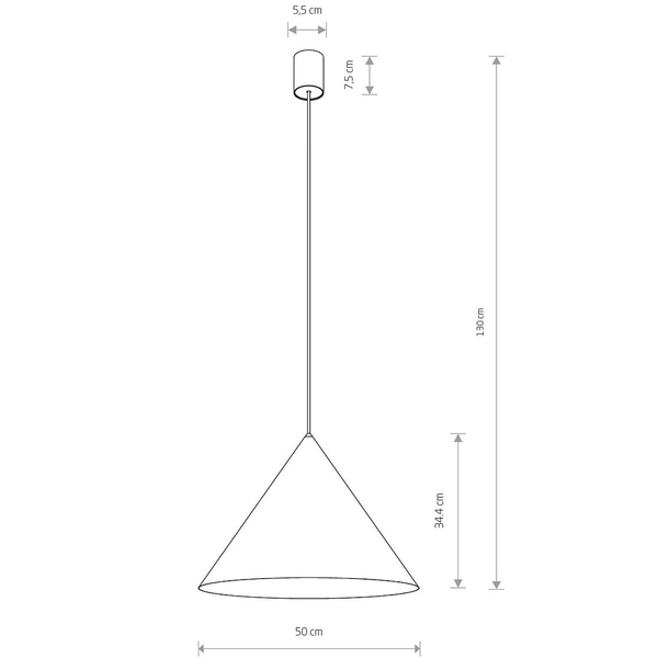 Metalowy stożek wiszący Zenith 8005 nowoczesna lampa czarna hol