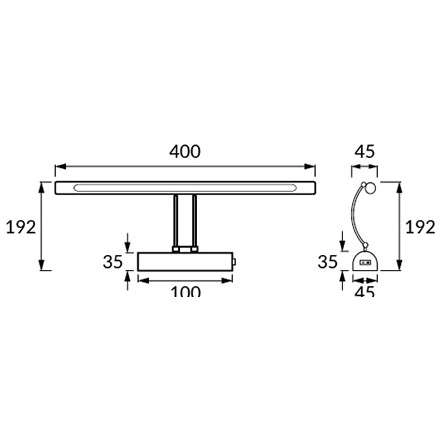 Kinkiet LAMPA ścienna ANITA 00015 Ideus łazienkowa OPRAWA metalowa listwa galeryjka LED 8W 4000K nad lustro IP44 chrom