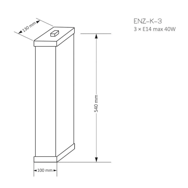 Kinkiet ścienny Enzo ENZ-K-3 (P) szklany ryfel mosiądz patynowany