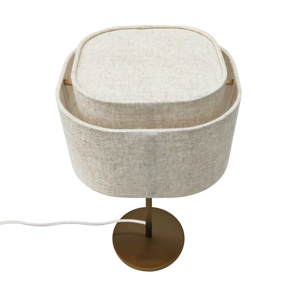 Stołowa lampka beżowa TAKAI 2620015018 1xE27 z abażurem tkaninowa