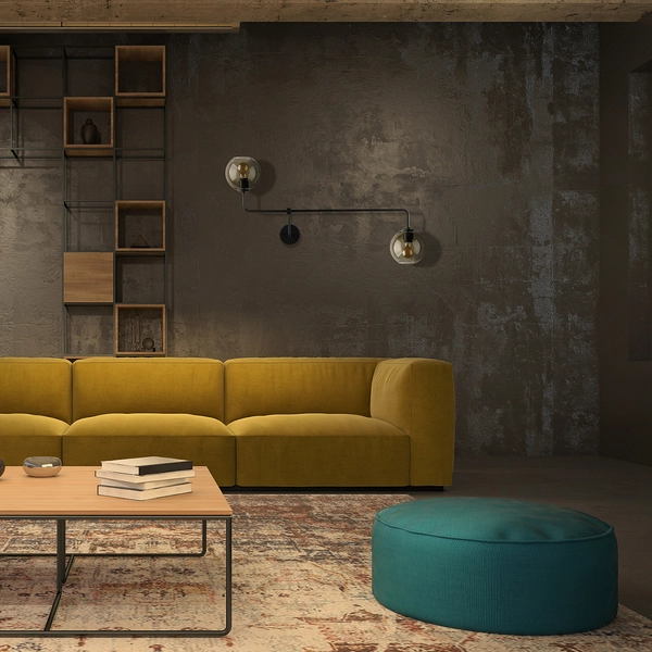 2-płomienny kinkiet skandynawski Monaco 9362 pokojowy czarny