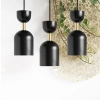Metalowa lampa wisząca SUPURU SUL332P0 czarna złota tuba 3xGU10 do salonu