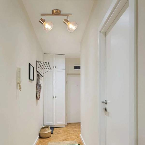 Plafon LAMPA sufitowa HOLLY 5547 Rabalux loftowa OPRAWA metalowa reflektorki szklane regulowane antyczne złoto bursztynowe