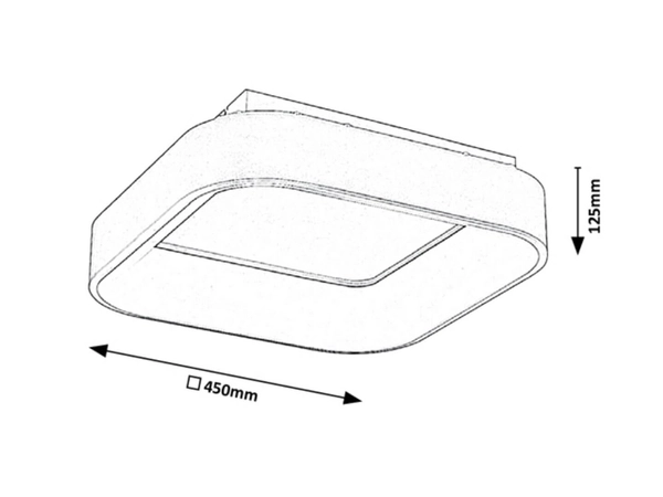Sufitowa LAMPA plafoniera ADELINE 3926 Rabalux kwadratowa OPRAWA plafon LED 28W 3000K - 6000K z pilotem szary