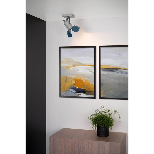 Plafon do salonu Picto 17997/01/35 Lucide obrotowy niebieski szary