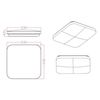 Plafon do salonu Babilon LP-335/1C S 4BK square Light Prestige LED 18W 4000K biały