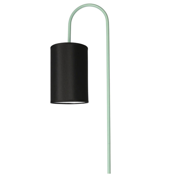 Lampa podłogowa z abażurem Ravello półka czarna zielona