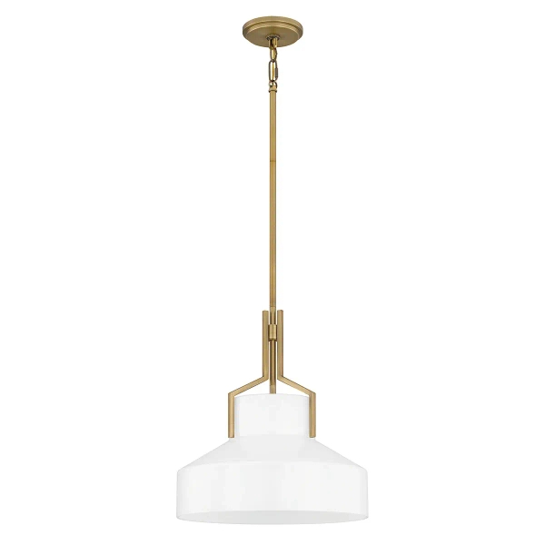 Szklana wisząca lampa Brecken QZ-BRECKEN-2P-AB-ABG biała mosiądz