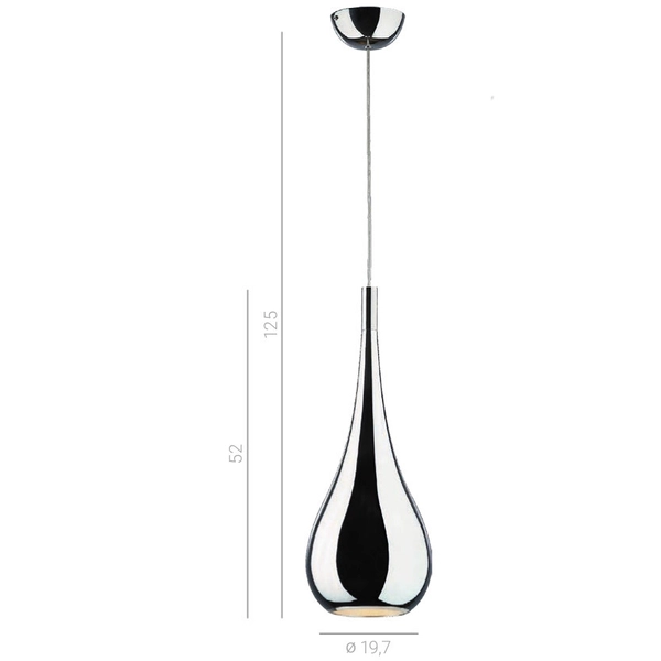 Kropla LAMPA wisząca LAVA CHROM MA01986C-001-01 Italux metalowa OPRAWA zwis łezka chrom