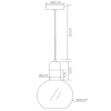 Loftowa lampa wisząca Julius 34438/40/65 Lucide szklana czarna złota