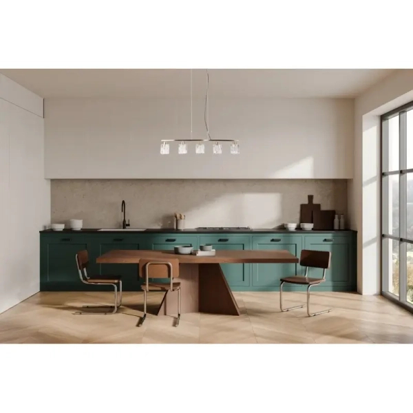 Wisząca lampa tuby Simona PND-40814-5-HBR szklana złoty przezroczysty