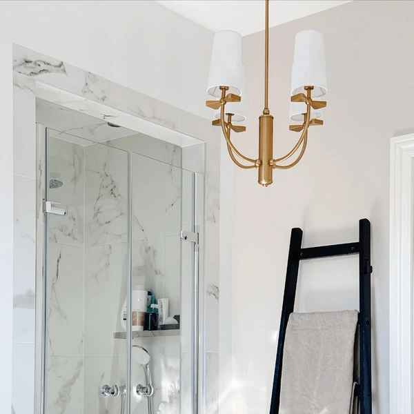 Żyrandol glamour Bow P04190BR Cosmolight klosze mosiądz