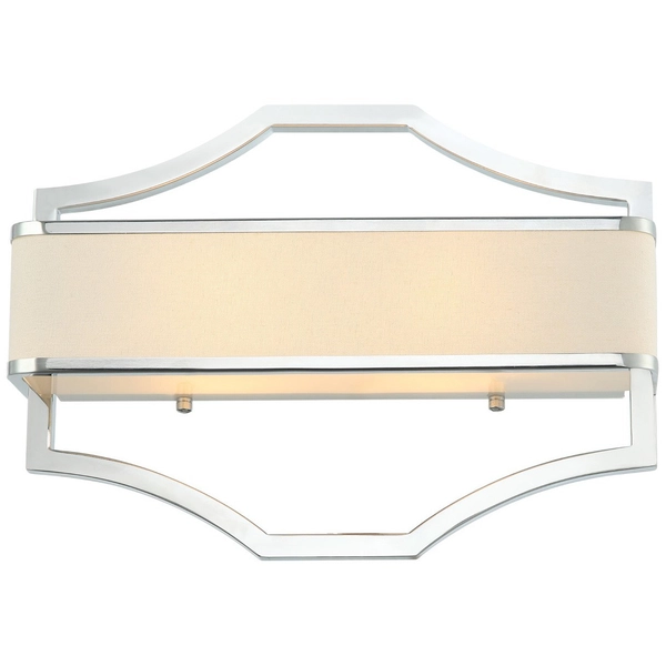 Klasyczna LAMPA ścienna Gerdo Parette Cromo Orlicki Design abażurowa OPRAWA kinkiet prostokątny chrom kremowy