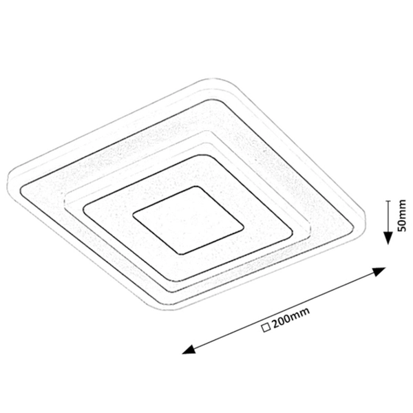 Biały plafon Taneli 6960 kwadratowa lampa LED 12W 3000K-6000K do biura