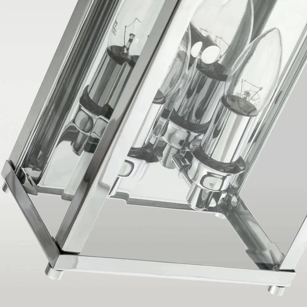 Eklektyczny kinkiet New York w02912ch Cosmolight klatka metal szkło srebrny