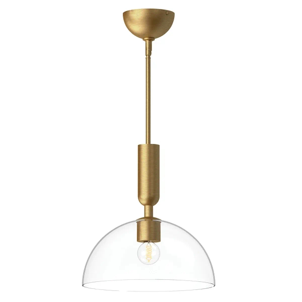 Szklana lampa wisząca Jude ALM-JUDE-P-GD-CL nad stół złota