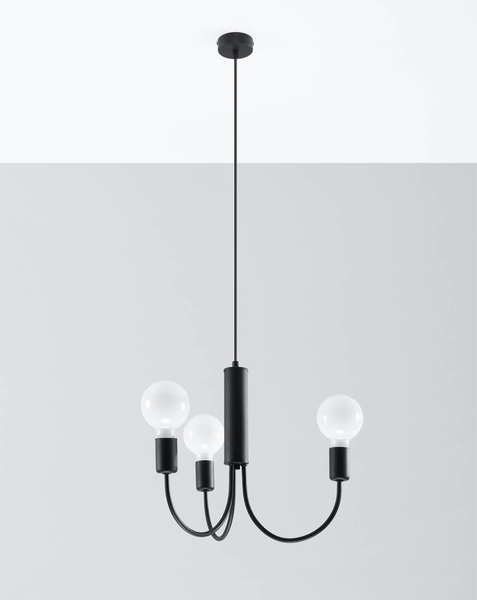LAMPA wisząca SL.0856 świecznikowa OPRAWA metalowy zwis czarny