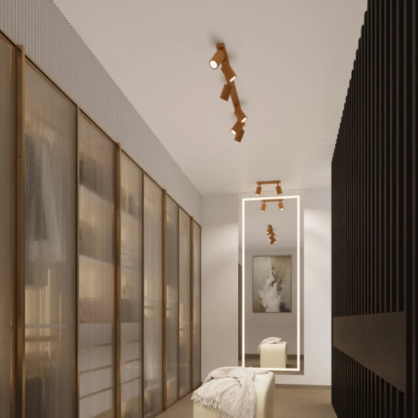 Potrójna lampa sufitowa KARBON SL.1563 z regulacją tubki złote