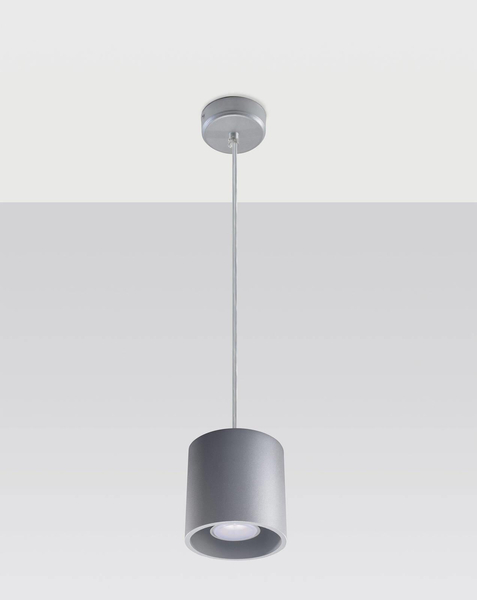 Wisząca LAMPA SL.0052 metalowa OPRAWA zwis tuba szara