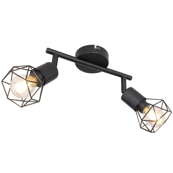 Industrialna LAMPA sufitowa XARA I 54802S-2 Globo druciana OPRAWA metalowy plafon reflektorki czarne