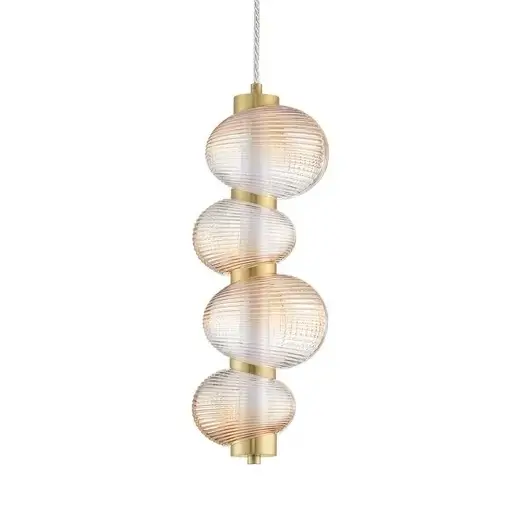 Szklana lampa wisząca TANVERA LE45204 LED 15W 3000K złota