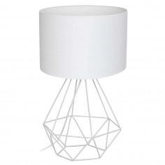Stojąca LAMPKA nocna BASKET 7193 Milagro abażurowa LAMPA stołowa druciana drut loft biała