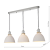 Potrójna lampa wisząca Hadano HAD3661-09 ceramiczna chrom biały