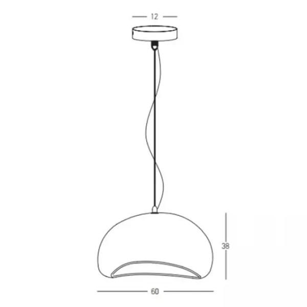 Minimalistyczna wisząca lampa 23162 kopułowa skandynawska biała