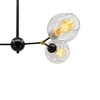 Modernistyczna LAMPA sufitowa Giro 1094/4 BLACK Elem loftowa OPRAWA szklana chemistry czarna przezroczysta