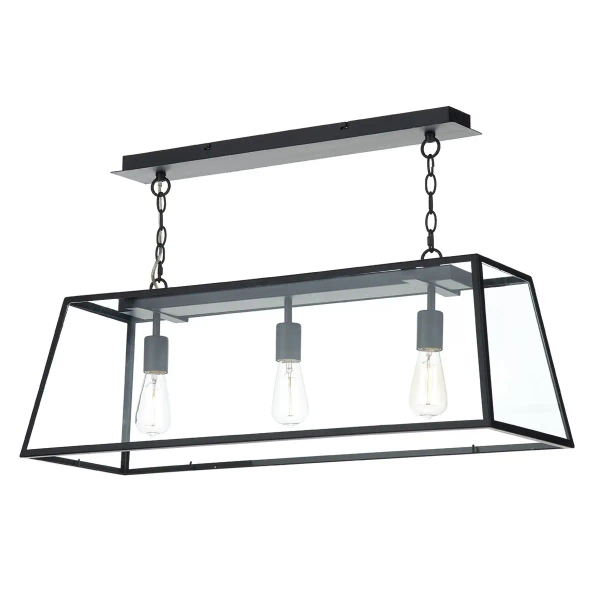 Loftowa lampa wisząca Academy ACA0322 nad wyspę szklana czarny