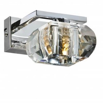 Ścienna lampa sypialniana Rubic kinkiet kryształowy chrom